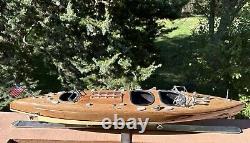 32 Authentic Models Chris Craft Wood Boat Typhoon Cruiser Triple Cockpit Vtg