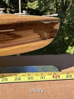 32 Authentic Models Chris Craft Wood Boat Typhoon Cruiser Triple Cockpit Vtg