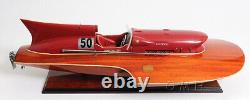 32 Inch Ferrari Hydroplane Wood Model Boat Ship