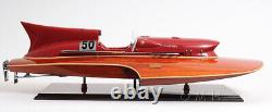 32 Inch Ferrari Hydroplane Wood Model Boat Ship