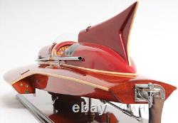 32 Inch Ferrari Hydroplane Wood Model Boat Ship