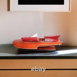 32 Solid Wood Hand Painted Ferrari Hydroplane Large Model Boat