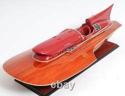 32 Solid Wood Hand Painted Ferrari Hydroplane Large Model Boat