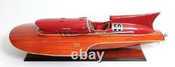 32 Solid Wood Hand Painted Ferrari Hydroplane Large Model Boat