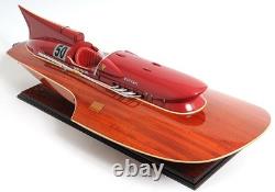 32 Solid Wood Hand Painted Ferrari Hydroplane Large Model Boat