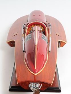 32 Solid Wood Hand Painted Ferrari Hydroplane Large Model Boat