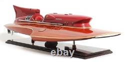32 Solid Wood Hand Painted Ferrari Hydroplane Large Model Boat