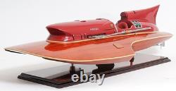 32 Solid Wood Hand Painted Ferrari Hydroplane Large Model Boat