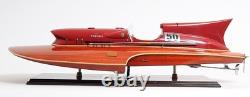 32 Solid Wood Hand Painted Ferrari Hydroplane Large Model Boat