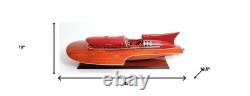 32 Solid Wood Hand Painted Ferrari Hydroplane Large Model Boat