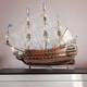 33 Brown Solid Wood Hand Painted Solei Royal Model Boat
