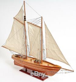 33 x28 America's Cup America Sailboat Wood Boat Model Yacht Assembled Mahogany