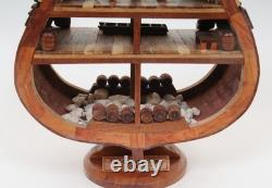 34 Brown Boat Model Sculpture
