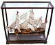 34 Large Tabletop Wood Display Case With Plexiglass For Ship Yacht Boat Models