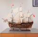 34 Wood Brown Solid Wood Hand Painted Hms Endeavour 1768 Open Hull Model Boat