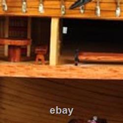 34 Wood Brown Solid Wood Hand Painted HMS Endeavour 1768 Open Hull Model Boat