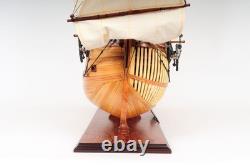 34 Wood Brown Solid Wood Hand Painted HMS Endeavour 1768 Open Hull Model Boat