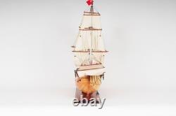 34 Wood Brown Solid Wood Hand Painted HMS Endeavour 1768 Open Hull Model Boat