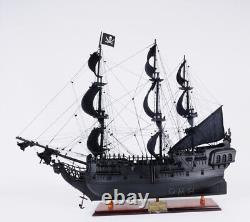 35 Inch Black Pearl Pirate Ship Wooden Wood Boat Model Replica New