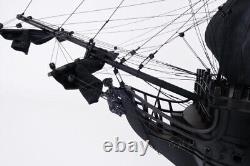 35 Inch Black Pearl Pirate Ship Wooden Wood Boat Model Replica New