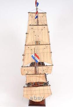 35 Wood Brown Solid Wood Hand Painted Model Boat Tabletop Sculpture