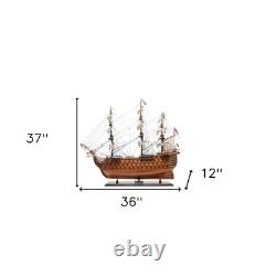 36 Wood Brown Solid Wood Hand Painted HMS Victory Exclusive Edition Model Boat