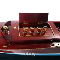 36 inch DIXIE II MOTOR BOAT MODEL Wooden Racing Speedboat Display Nautical Decor
