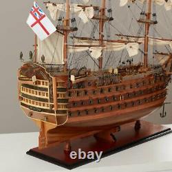 37 Inch SHIP MODEL HMS VICTORY Wood Replica Nautical Decor Display Collectible