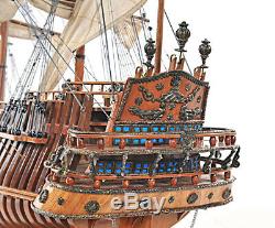 37 x 30 Spanish Armada Galleon San Felipe Open Hull Wood Model Boat Assembled