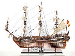 37 x 30 Spanish Armada Galleon San Felipe Open Hull Wood Model Boat Assembled