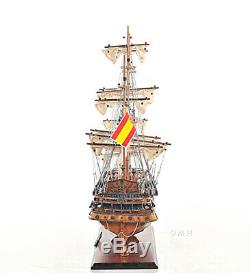 37 x 30 Spanish Armada Galleon San Felipe Open Hull Wood Model Boat Assembled