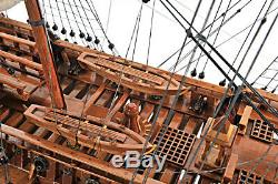 37 x 30 Spanish Armada Galleon San Felipe Open Hull Wood Model Boat Assembled