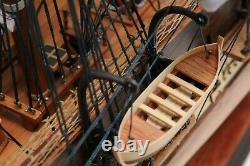 38 Inch Large USS Constitution SHIP MODEL & DISPLAY CASE Set Wood Old Ironsides