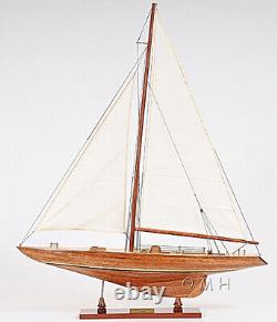 39 Inch Columbia Yacht L Wooden Wood Boat Model Replica New