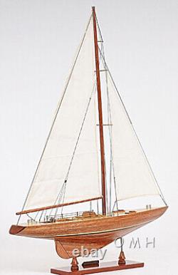 39 Inch Columbia Yacht L Wooden Wood Boat Model Replica New