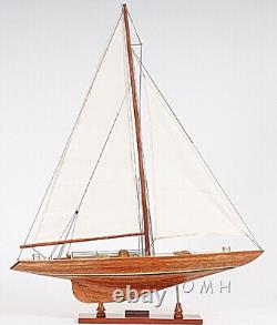 39 Inch Columbia Yacht L Wooden Wood Boat Model Replica New