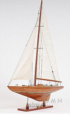 39 Inch Columbia Yacht L Wooden Wood Boat Model Replica New