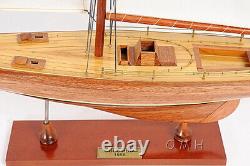 39 Inch Columbia Yacht L Wooden Wood Boat Model Replica New
