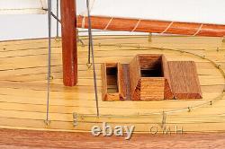 39 Inch Columbia Yacht L Wooden Wood Boat Model Replica New