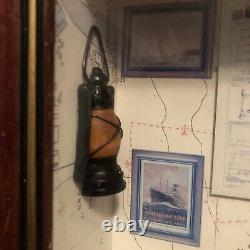 3D Nautical Sail Boat Model Diorama Shadow Box Picture- Great Condition- Read