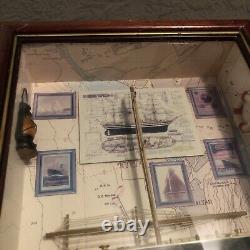 3D Nautical Sail Boat Model Diorama Shadow Box Picture- Great Condition- Read