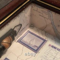 3D Nautical Sail Boat Model Diorama Shadow Box Picture- Great Condition- Read