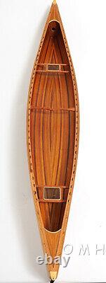 44 inch LARGE CANOE MODEL Display Decor Wooden Replica Boat Nautical Home Gift