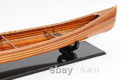 44 inch LARGE CANOE MODEL Display Decor Wooden Replica Boat Nautical Home Gift