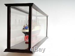 45 LARGE DISPLAY CASE for Collectable Ship Yacht Boat Models Wood & Plexiglass