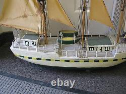 48 X 34 Antique folk art model sail ship boat hand made Nicly Made Signed Hull