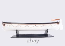 6 Brown and White Solid Wood Hand Painted RMS Titanic Lifeboat No. 7 Model Boat