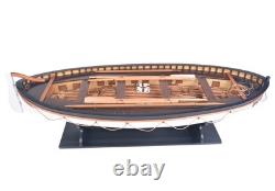 6 Brown and White Solid Wood Hand Painted RMS Titanic Lifeboat No. 7 Model Boat