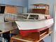 6' Hand Built Fiberglas Hull Motorized Model Pond Cabin Cruiser Boat -untested