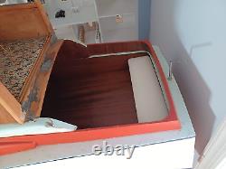 6' Hand Built Fiberglas Hull Motorized Model Pond Cabin Cruiser Boat -Untested